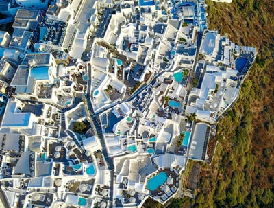 An aerial view urban building during the day
